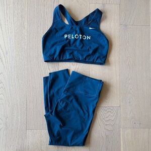 Nike x Peloton Blue Leggings and Top Set
